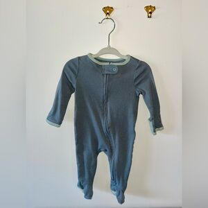 CLOUD ISLAND 3 Blue, Green, & Gray Long-Sleeve Onesies, Mitten Cuffs 0-3 Months